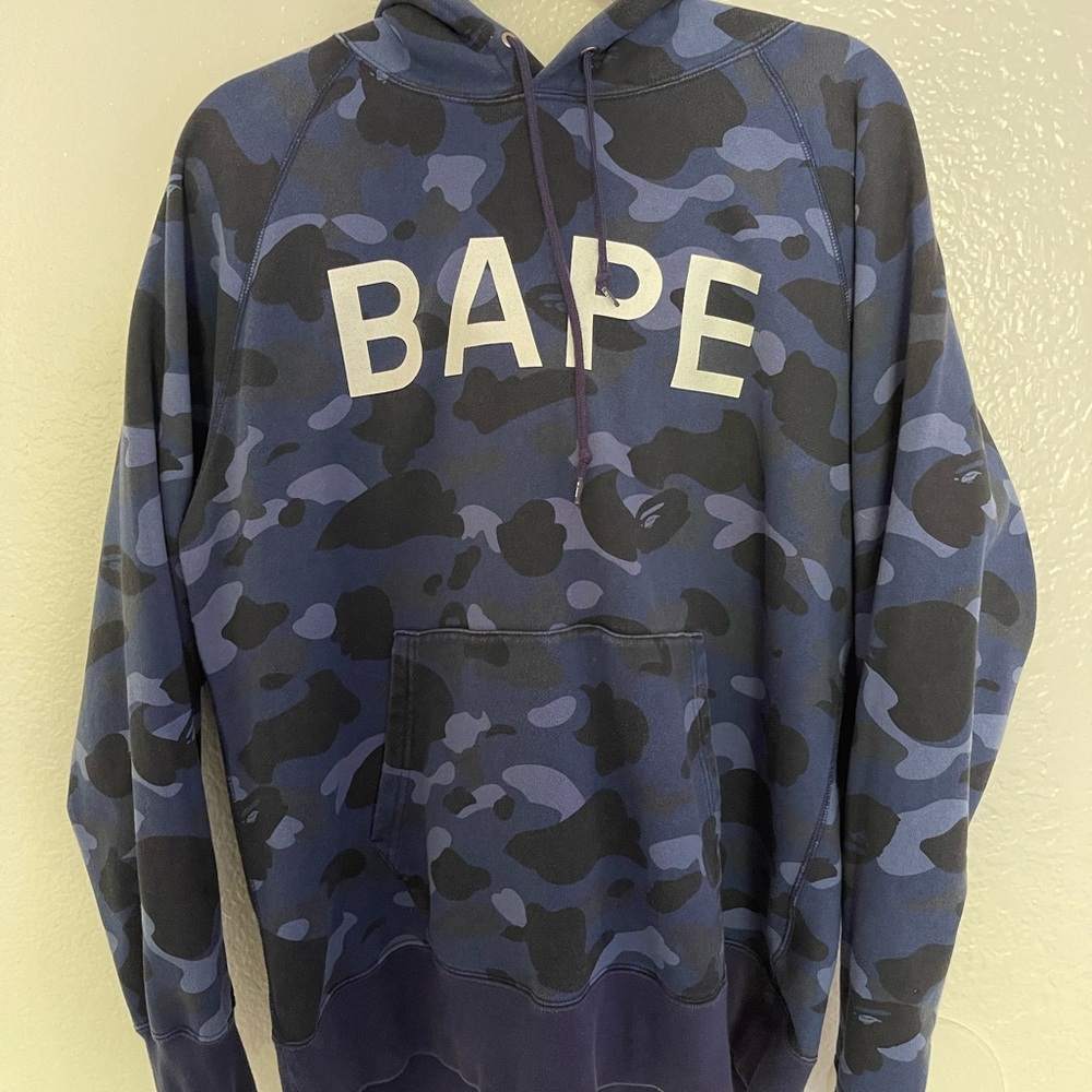 Bape Pullover Hoodie - Blue Camo - Men’s XL